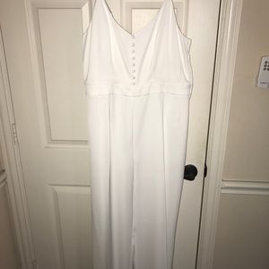 H & M Plus size Ivory Wide Leg Sleeveless Bridal Jumpsuit - Size 16